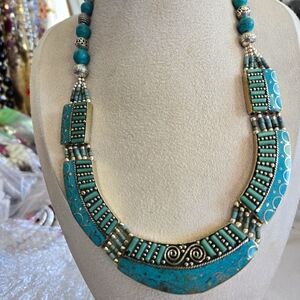 Tibetan Silver Handmade Turqoise Necklace